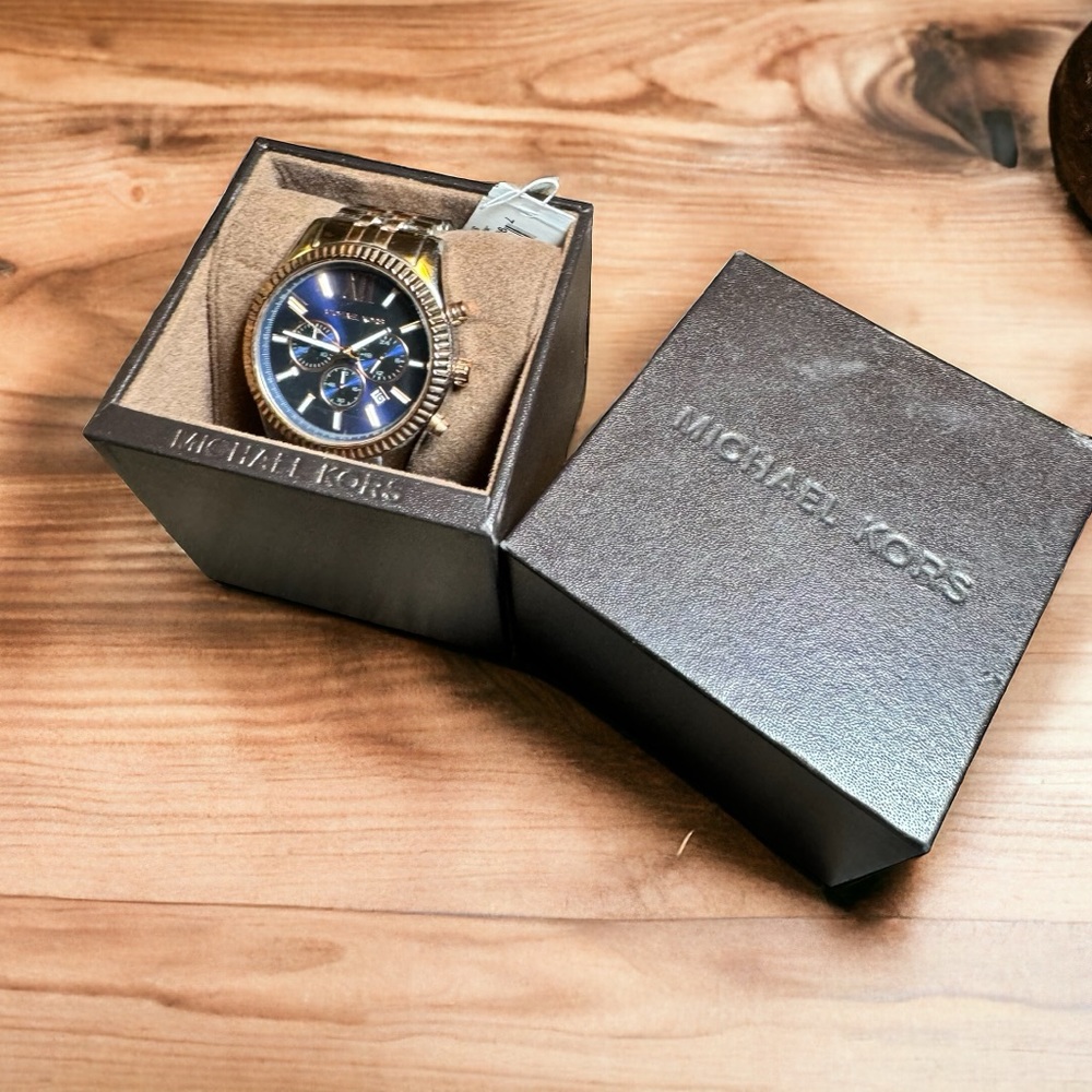 Michael Kors Two Tone Silver Rose Gold watch 44mm